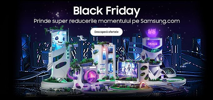 Trei zile întregi de oferte și distracție cu Black Friday pe site-ul oficial Samsung